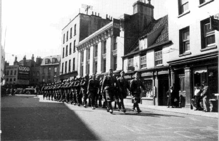 SJPA 001398 Occupation Victory Parade Column Of German Infantry Marchi